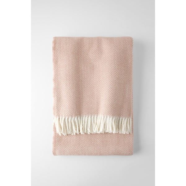 Růžový pléd s podílem bavlny Euromant Skyline, 140 x 180 cm