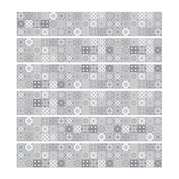 Sada 6 nástěnných samolepek Ambiance Stickers Friezes Tiles Lia, 5 x 30 cm
