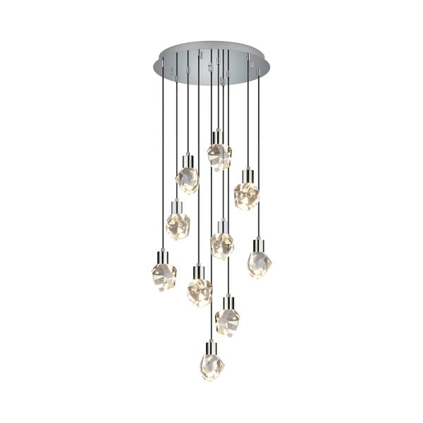 LED závěsné svítidlo ve stříbrné barvě se skleněným stínidlem ø 51,5 cm Verano – Trio Select-image-1