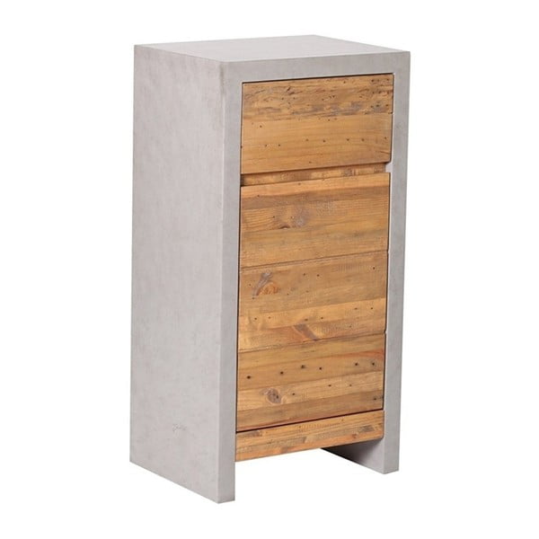 Nízká šedá koupelnová skříňka z borovicového dřeva Woodking Stonewall