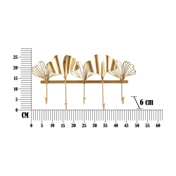 Kovový nástěnný věšák ve zlaté barvě Leaves - Mauro Ferretti-image-4