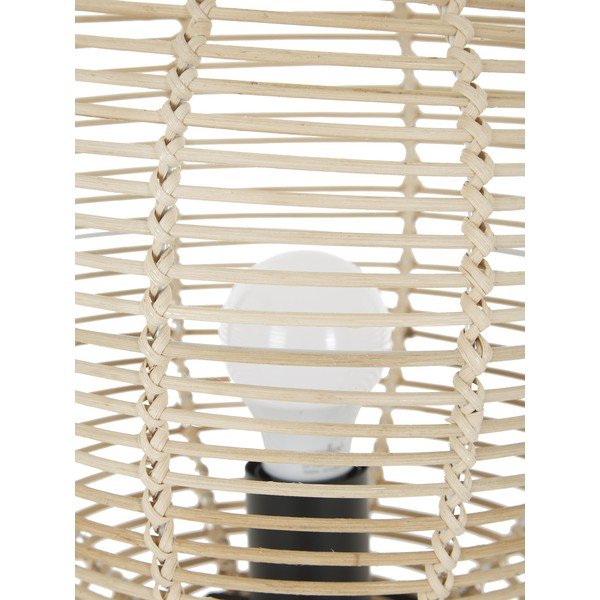 Černá stolní lampa s ratanovým stínidlem Westwing Collection Wasa, výška 38 cm-image-1