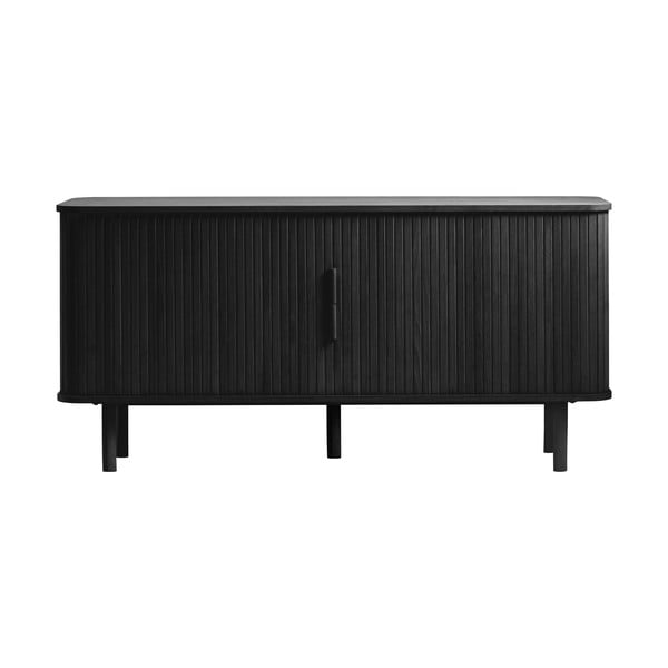 Černá nízká komoda v dekoru dubu s posuvnými dveřmi 76x160 cm Cavo – Unique Furniture-image-2