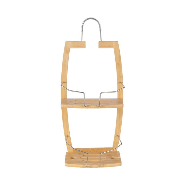 Závěsná bambusová koupelnová polička v přírodní barvě – Compactor-image-2