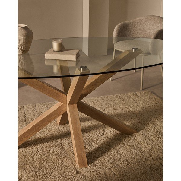 Jídelní stůl se skleněnou deskou 100x200 cm Argo – Kave Home-image-2