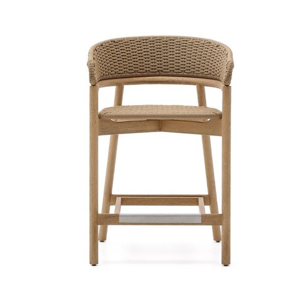 Dřevěná zahradní barová židle v přírodní barvě Arinella – Kave Home-image-2