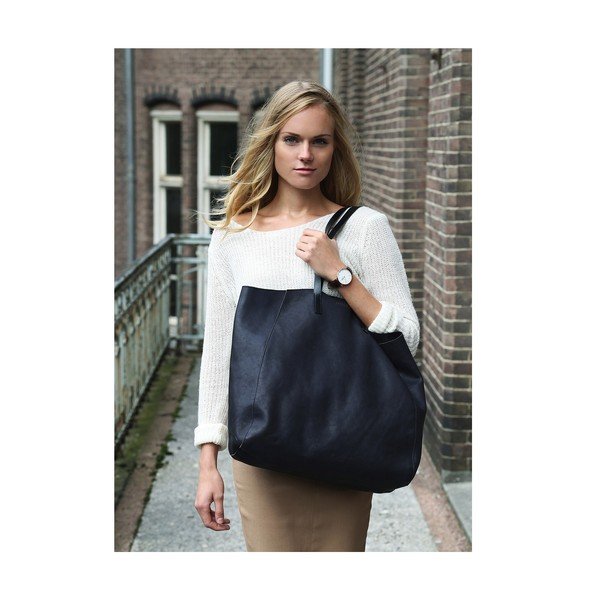 Kožená kabelka O My Bag Jazzy Less, půlnoční modř-image-4