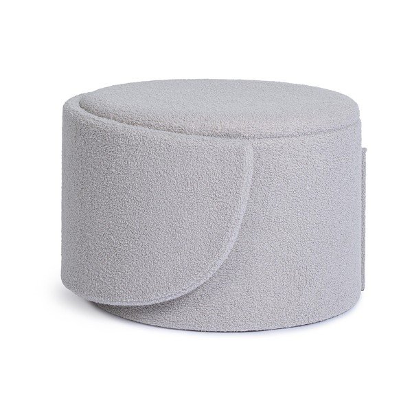 Světle šedý taburet z textilie bouclé Anthea – Yes Everyday-image-3