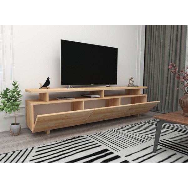 TV stolek z borovicového dřeva v přírodní barvě 174x52 cm Natural – Kalune Design-image-2