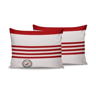 Sada 2 červeno-bílých bavlněných povlaků na polštáře Beverly Hills Polo Club Rojo, 50 x 70 cm