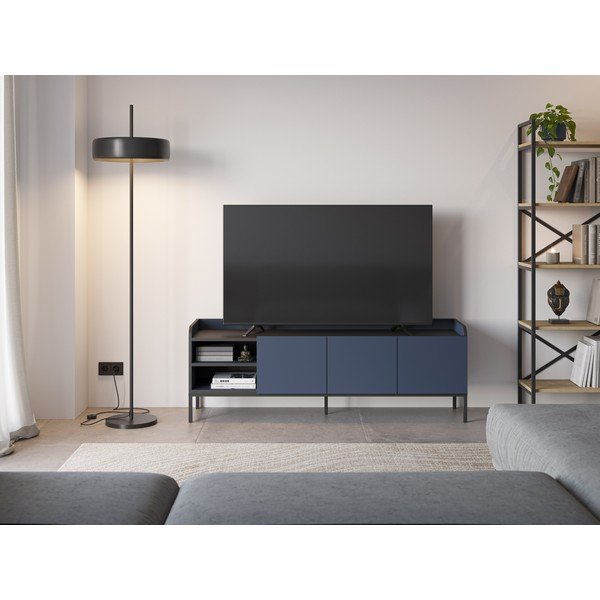 Modrý TV stolek 160x55x42 cm Adara – Marckeric-image-1
