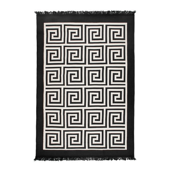 Béžovo-černý oboustranný koberec Framed, 140 x 215 cm