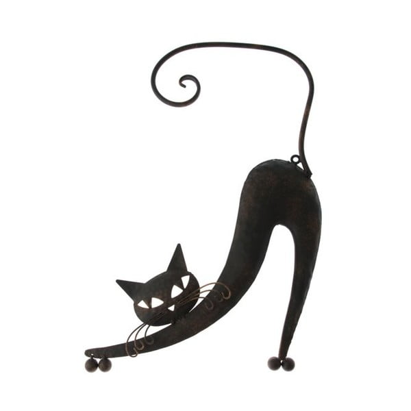 Hnědá kovová nástěnná dekorace Dakls Cat