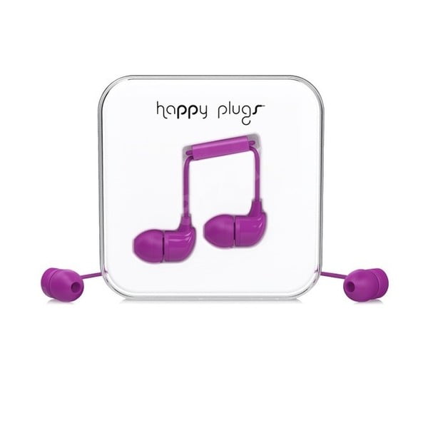 Sluchátka s nástavci Happy Plugs, fialová