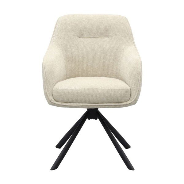 Krémové čalouněné jídelní křeslo s područkami Avola – Unique Furniture-image-1