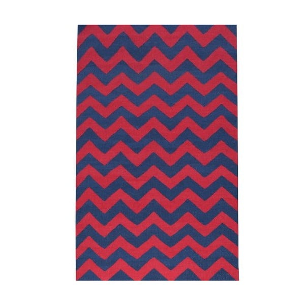 Vlněný koberec Kilim 06 Navy/Red, 160x240 cm