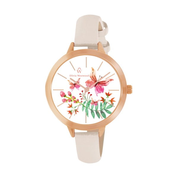 Dámské hodinky s řemínkem v béžové barvě Olivia Westwood Mahono