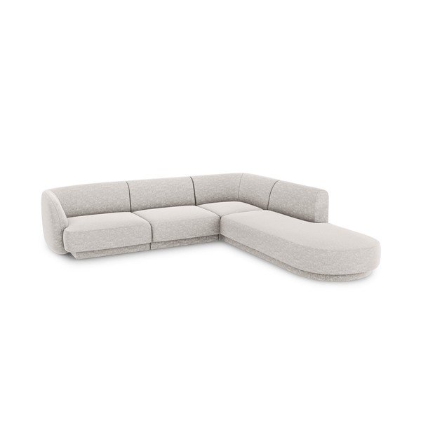 Světle šedá rohová pohovka (pravý roh) Miley – Micadoni Home-image-3
