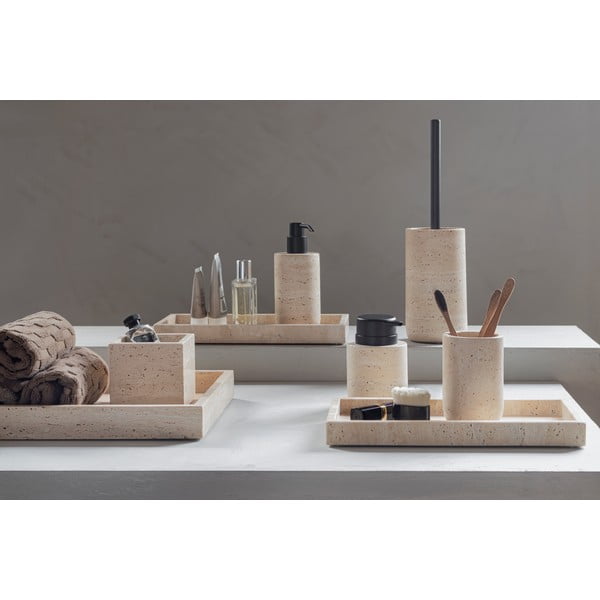 Béžový kamenný dávkovač mýdla 250 ml Travertine – Mette Ditmer Denmark-image-2