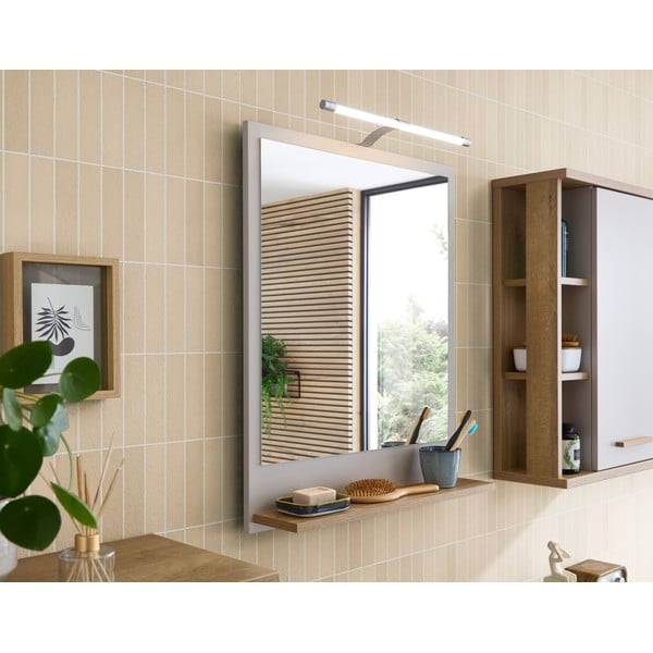 Nástěnné zrcadlo s poličkou  60x74,5 cm Quickset 966 – Pelipal-image-1