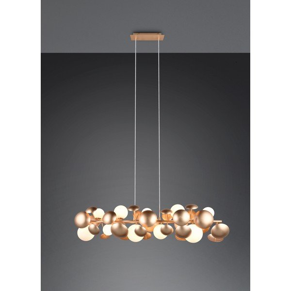 Závěsné svítidlo se skleněným stínidlem ve zlato-bílé barvě Bubble – Trio Select-image-1