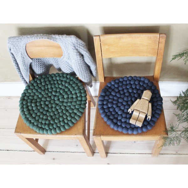 Tmavě modrý kuličkový vlněný dětský podsedák Wooldot Ball Chair Pad, ⌀ 30 cm-image-3