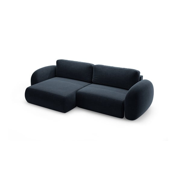 Tmavě modrá žinylková rozkládací/s úložným prostorem rohová pohovka Tonale – Cosmopolitan Design-image-2