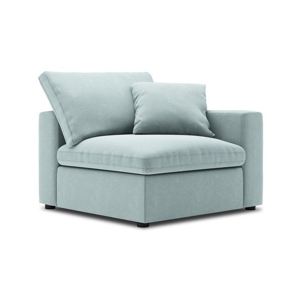 Světle modrá rohová část modulární manšestrové pohovky Windsor & Co Sofas Galaxy, pravý roh-image-2