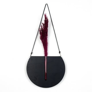 Dřevěná nástěnná váza v černé barvě Kate Louise Black Flowerpot II.