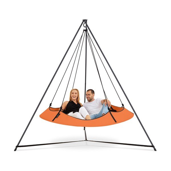 Oranžová zahradní houpačka se stojanem – Hangout Pod-image-2