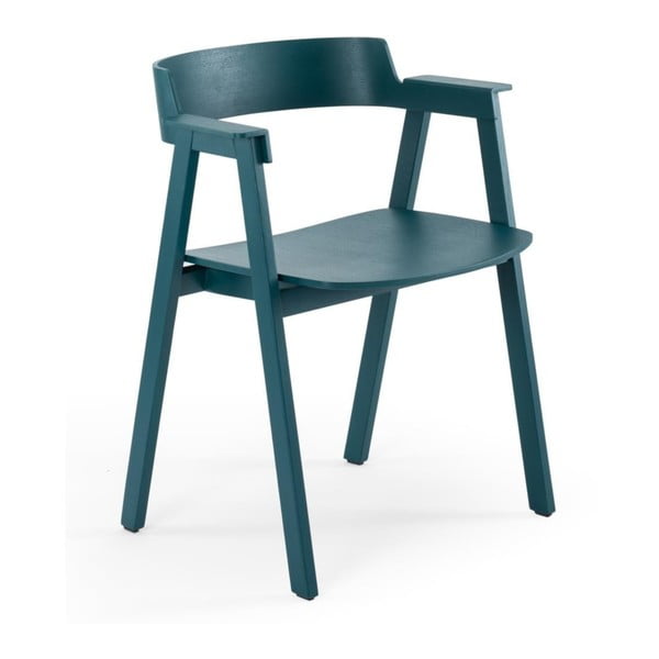 Jídelní židle s područkami z dubového dřeva v petrolejové barvě Flip – Gazzda