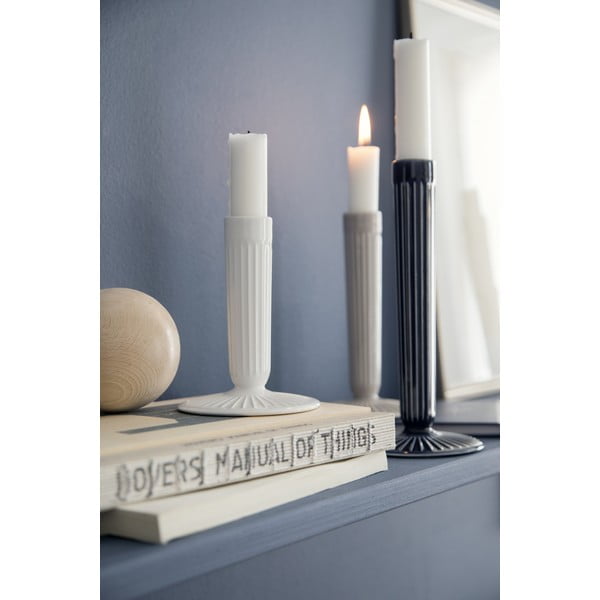 Bílý kameninový svícen Kähler Design Hammershoi, výška 12 cm-image-1