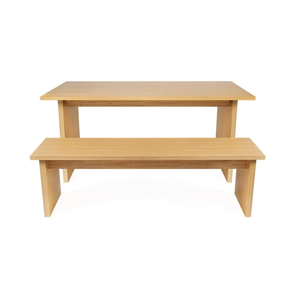 Jídelní stůl s deskou v dubovém dekoru 90x160 cm Stripe – Woodman-image-4