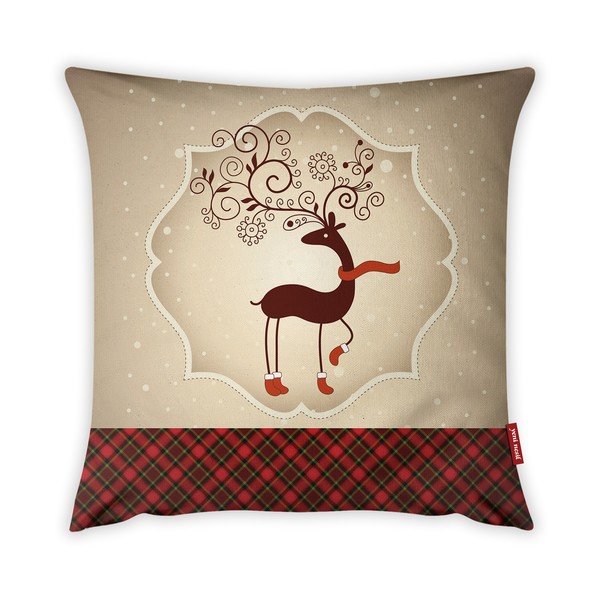 Povlak na polštář Vitaus Christmas Period Deer, 43 x 43 cm