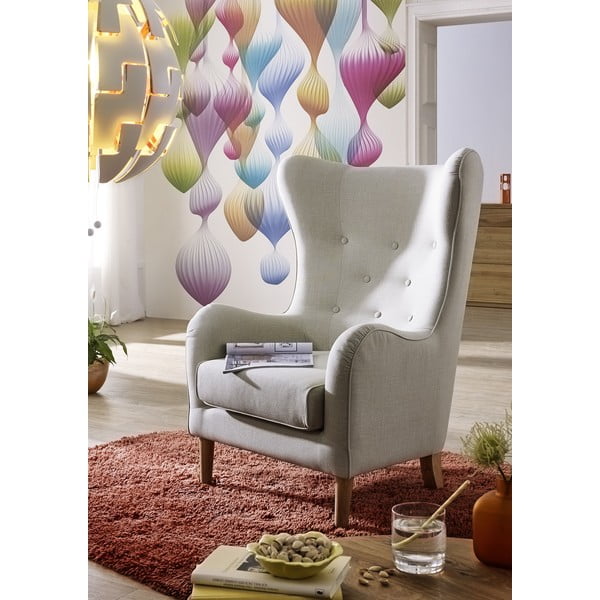 Šedé křeslo ušák Max Winzer Miriam Linen-image-1