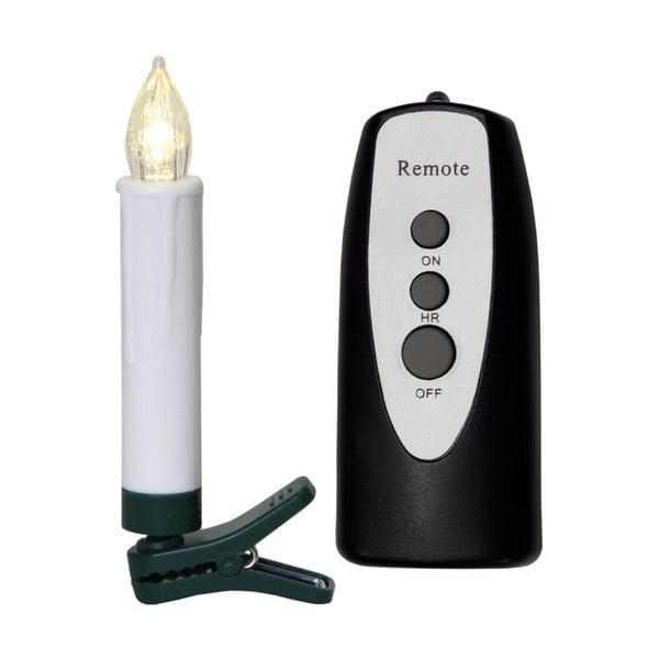 Sada 10 LED svíček s dálkovým ovladačem Star Trading Shaft, výška 13,5 cm