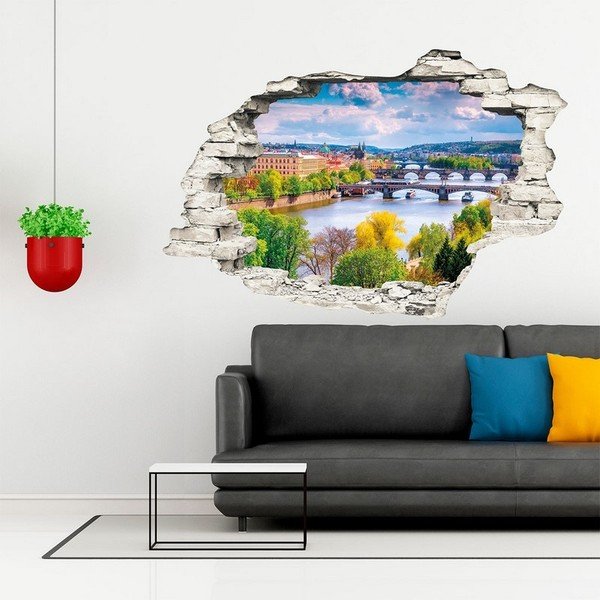 3D samolepka na zeď Ambiance Praha Jaro, 90 x 60 cm-image-3