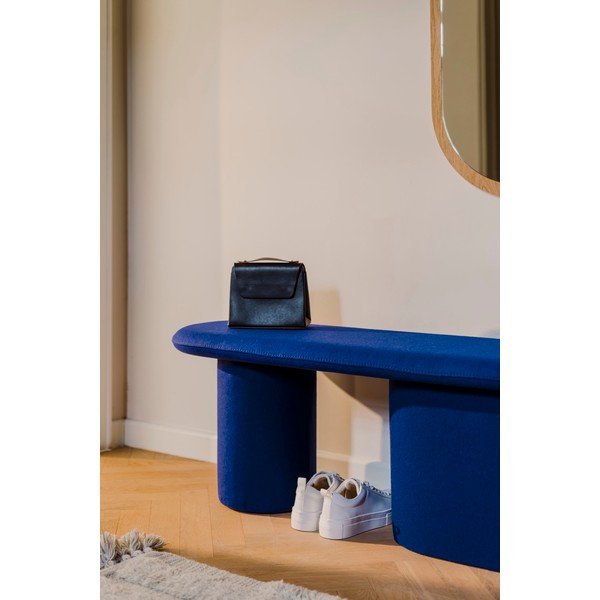 Modrá vlněná polstrovaná lavice Rull – noo.ma-image-3