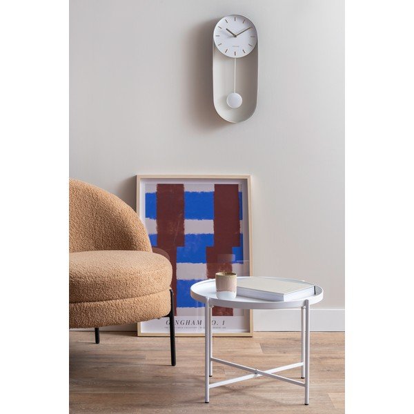 Bílý kovový kulatý konferenční stolek ø 50 cm Meseta  – Leitmotiv-image-1