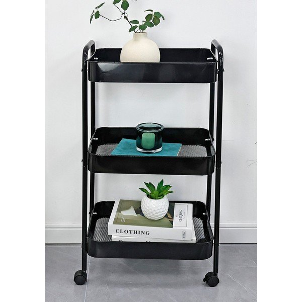 Kovový servírovací stolek na kolečkách 29,5x41 cm Leiky – Yes Everyday-image-1