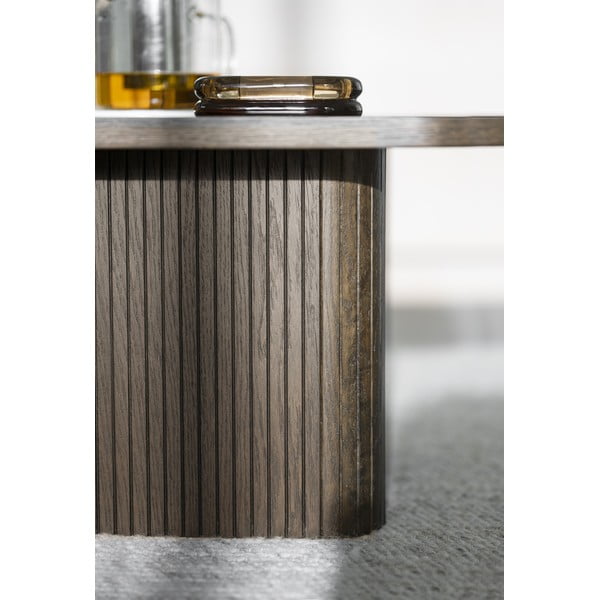 Tmavě hnědý konferenční stolek v dekoru dubu ø 80 cm Sullivan – Rowico-image-4