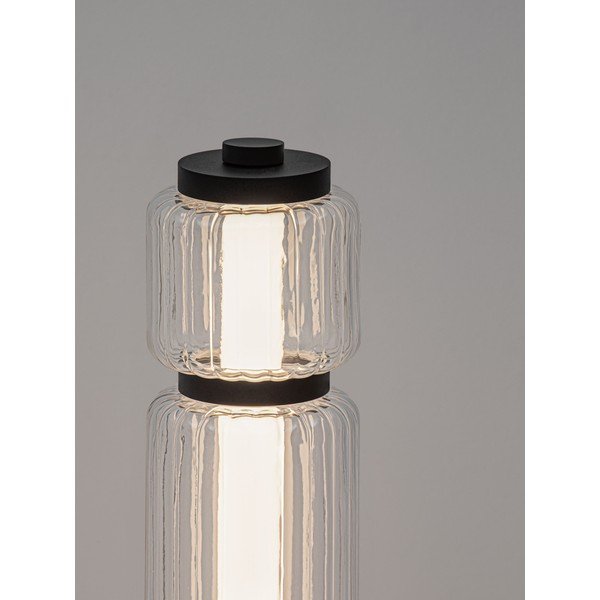 Matně černá skleněná LED stojací lampa (výška 123 cm) Liesa – Nova Luce-image-3
