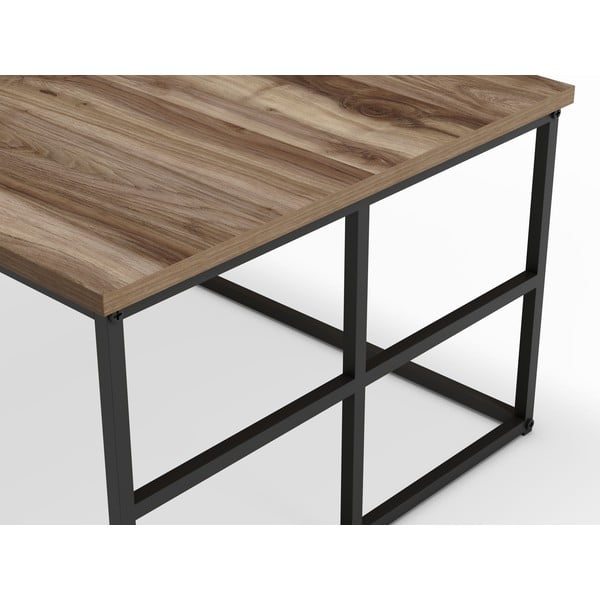 Konferenční stolek s deskou v dekoru ořechového dřeva v přírodní barvě 60x100 cm Laila – Marckeric-image-4