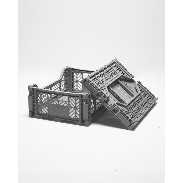 Sada 2 šedých úložných boxů Little Nice Things Caja
