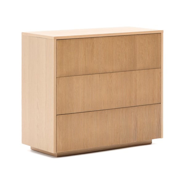 Komoda v dekoru dubu v přírodní barvě 90x79x50 cm Helvine – Kave Home-image-2