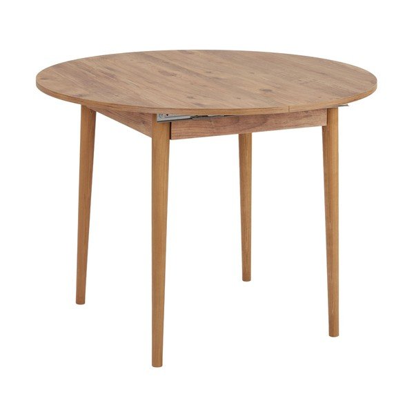 Kulatý rozkládací jídelní stůl s přídavnou deskou v dekoru borovice ø 100 cm Viona – Kalune Design