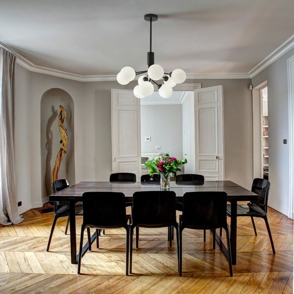 Černo-bílé závěsné svítidlo SULION Musa, výška 102 cm-image-1