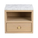Noční stolek s deskou v dekoru mramoru v přírodní barvě Whitmore – Rowico