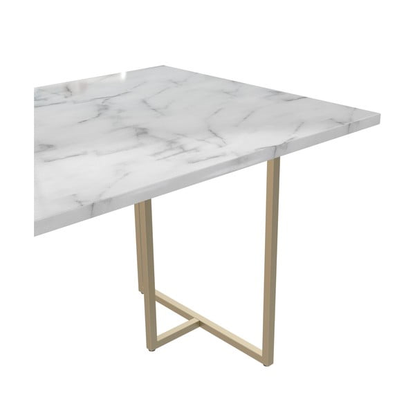 Jídelní stůl s deskou v dekoru mramoru 90x160 cm Astor – CosmoLiving by Cosmopolitan-image-4