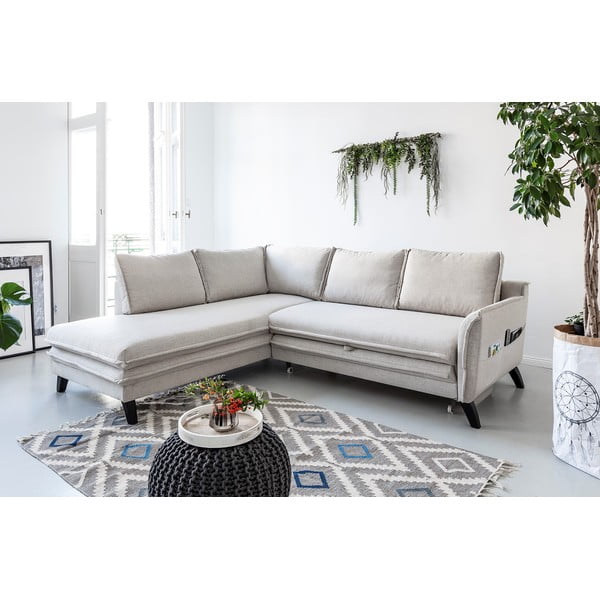 Světle béžová rozkládací rohová pohovka Miuform Charming Charlie L, levý roh-image-3